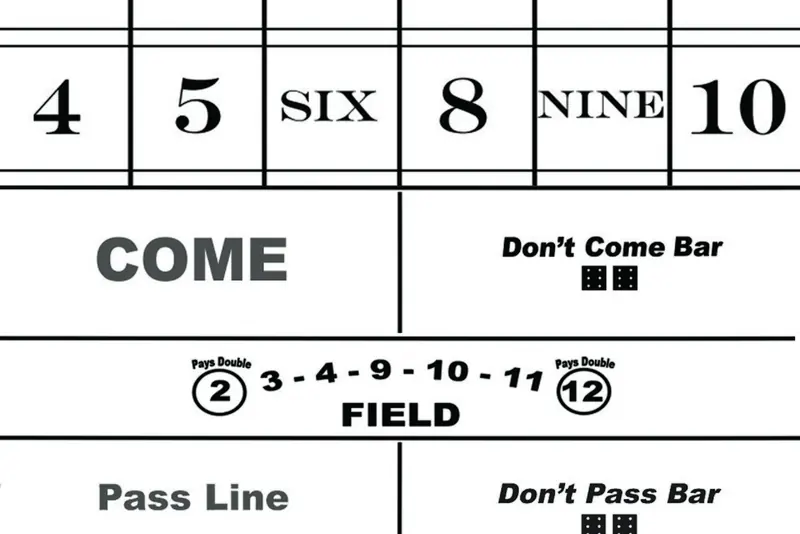 Printed craps table layout