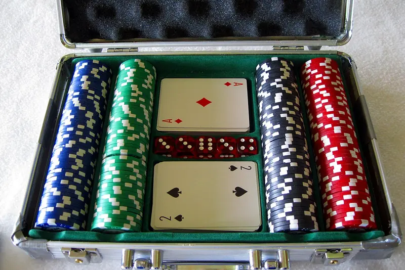 Poker chips and cards
