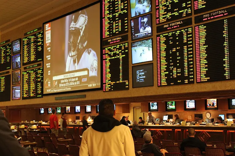 Sportsbook screens in Las Vegas